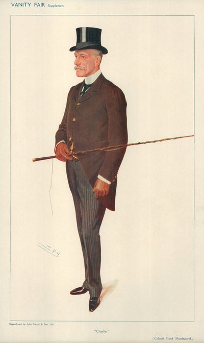 Plukovník Frank Shuttleworth, Charlie, 10. února 1909, karikatura Vanity Fair od Leslie Matthew Ward