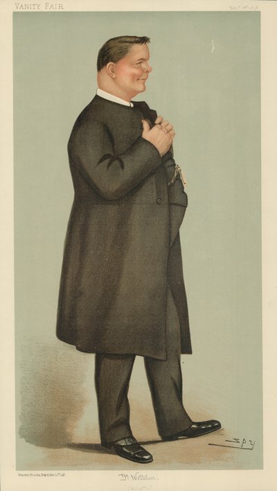James Edward Cowell Weldon, biskup-designát z Kalkaty, Kalkata, 17. listopadu 1898, karikatura Vanity Fair od Leslie Matthew Ward