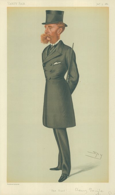 Lord Dorchester, Turf, 24. března 1877, karikatura Vanity Fair od Leslie Matthew Ward