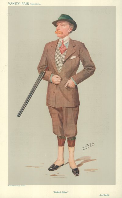 Lord John Savile, Rufford Abbey, 15. dubna 1908, karikatura Vanity Fair od Leslie Matthew Ward