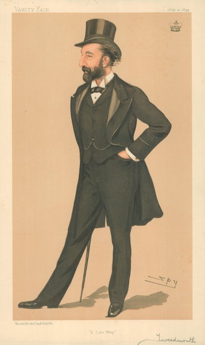 Lord Tweedmouth, Pozdní bič, 12. července 1894, karikatura Vanity Fair od Leslie Matthew Ward