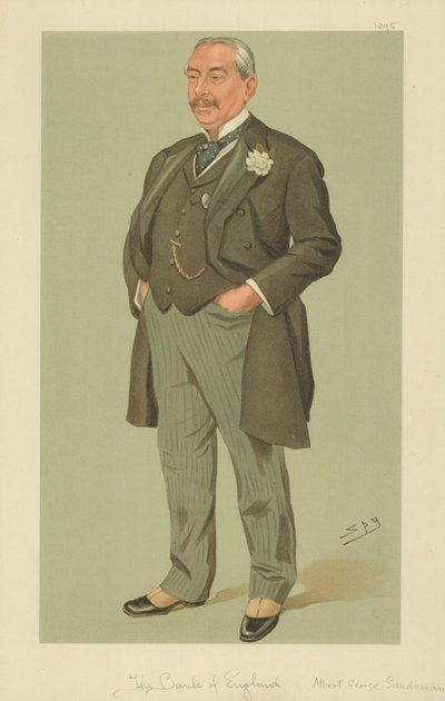 Pan Albert George Sandeman, The Bank of England, 12. září 1895, karikatura Vanity Fair od Leslie Matthew Ward