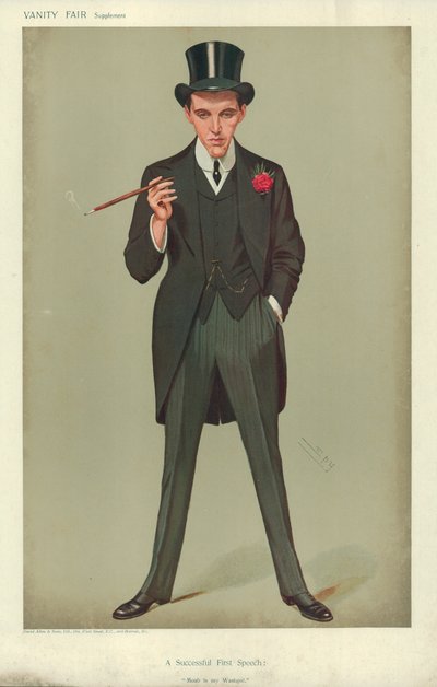 Pan F E Smith, Úspěšná první řeč, Moab je můj mycí hrnec, 16. ledna 1907, karikatura Vanity Fair od Leslie Matthew Ward