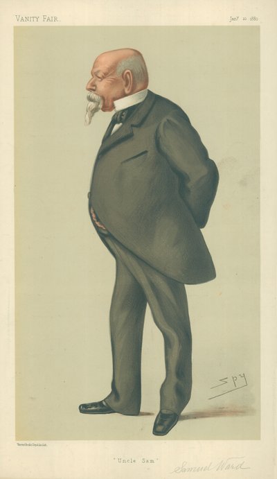 Pan Samuel Ward, strýček Sam, 10. ledna 1880, karikatura Vanity Fair od Leslie Matthew Ward