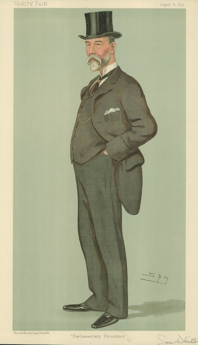 Pan Samuel Whitbread, parlamentní procedura, 8. srpna 1895, karikatura Vanity Fair od Leslie Matthew Ward