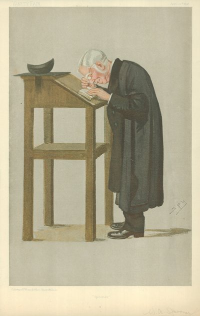 Mr W A Spooner, Spooner, 21. dubna 1898, karikatura Vanity Fair od Leslie Matthew Ward