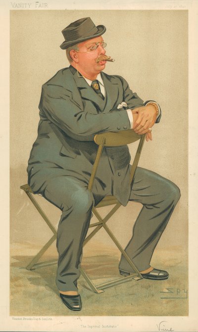 Sir J. R. S. Vine, The Imperial Institute, 27. července 1893, karikatura Vanity Fair od Leslie Matthew Ward