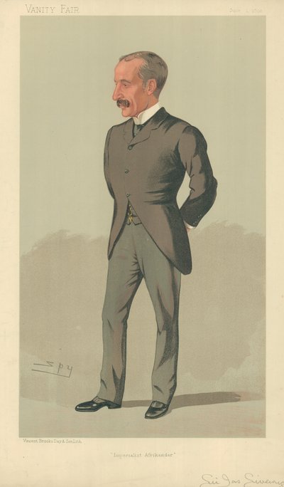 Sir James Sivewright, imperialistický Afrikander, 1. června 1893, karikatura Vanity Fair od Leslie Matthew Ward