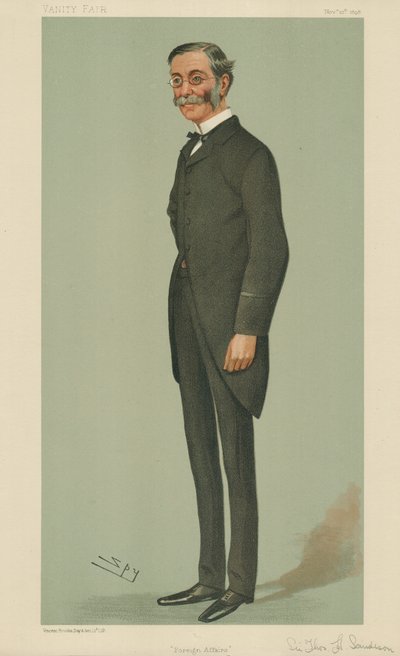 Sir Thomas Henry Sanderson, zahraniční věci, 10. listopadu 1898, karikatura Vanity Fair od Leslie Matthew Ward