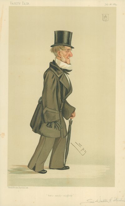 Sir Walter George Stirling, dva a osmdesát, 26. července 1884, karikatura Vanity Fair od Leslie Matthew Ward