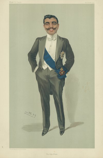 Aga Khan, 10. listopadu 1904, karikatura Vanity Fair od Leslie Matthew Ward