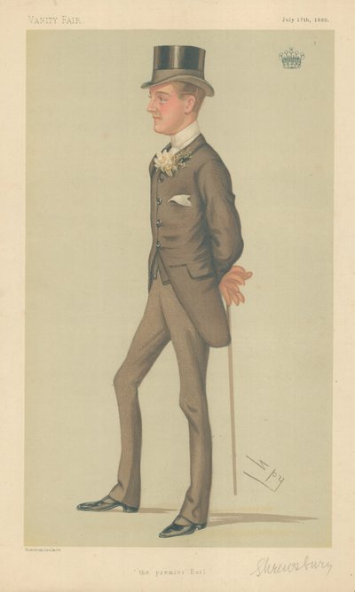 Hrabě ze Shrewsbury a Talbot, The Premier Earl, 17. července 1880, karikatura Vanity Fair od Leslie Matthew Ward