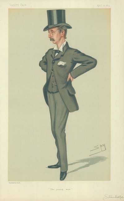 The Hon Edward Stanhope MP, The young man, 12. dubna 1879, karikatura Vanity Fair od Leslie Matthew Ward