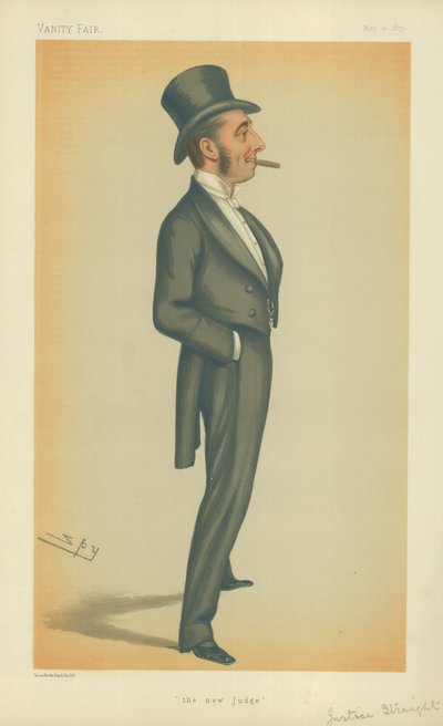 The Hon Mr Justice Straight, Nový soudce, 10. května 1879, karikatura Vanity Fair od Leslie Matthew Ward