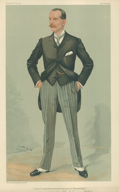 The Hon W F D Smith, vedoucí největšího nakladatelství křesťanského světa, 8. prosince 1904, karikatura Vanity Fair od Leslie Matthew Ward