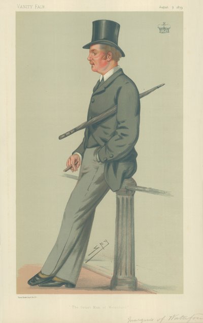 Markýz z Waterfordu, velký muž z Waterfordu, 9. srpna 1879, karikatura Vanity Fair od Leslie Matthew Ward
