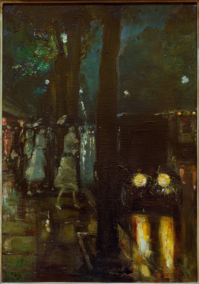 Noční scéna na Kurfürstendamm s výhledem na .. od Lesser Ury
