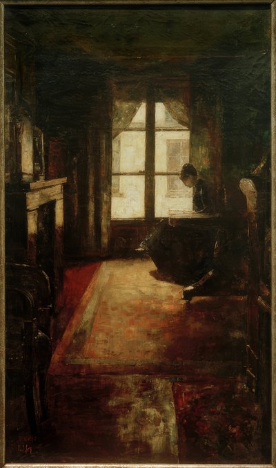 Pařížský interiér (žena čte u okna) od Lesser Ury