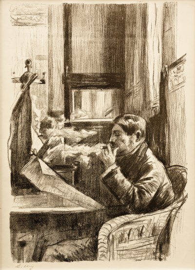 Kouřící pán v Café I. od Lesser Ury