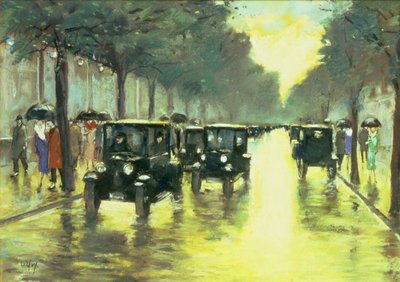 Pouliční scéna od Lesser Ury