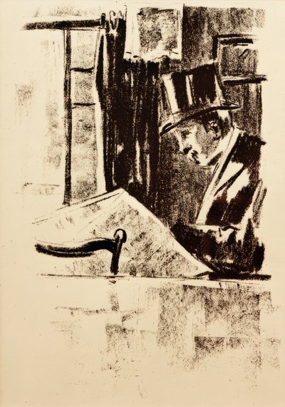 Čtečka novin s válcem od Lesser Ury