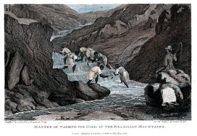 Způsob praní zlata v brazilských horách, 1814 od Lester