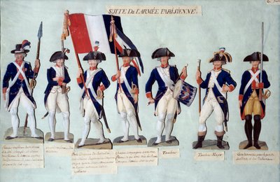 Pařížská armáda za francouzské revoluce Gouache des freres Lesueur (18. století) od Lesueur Brothers