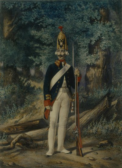 Granátník Preobraženského pluku v roce 1800, 40. léta 19. století od Lev Alexandrovich Belousov