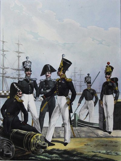 The Guards Équipage Artillery Company a Guards Cargo Company, 1829 od Lev Alexandrovich Belousov