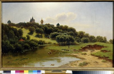 Le monastere Savino Storozhevsky, tisk de Zvenigorod (Russier). Peinture de Lev Livovič Kameněv (1833-1886), Huile Sir Toile od Lev Lyvovich Kamenev