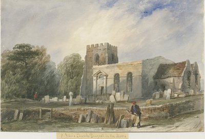 Draycott v Moors Church: malba vodovými barvami, nd [~19. století] od Lewis John Wood