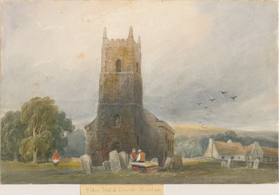Warslow Church: malba akvarelem a [c 1830-1840] od Lewis John Wood