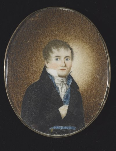 Autoportrét, cca 1810-20 (akvarel na slonovině) od Lewis Peckham