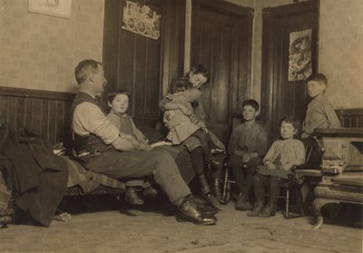 Domov Alfreda Benoita v New Bedford, Massachusetts, dětského metaře v Bennett Mill a jednoho z 11 dětí, 1912 od Lewis Wickes Hine