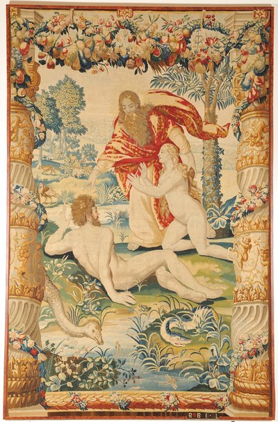 Tapiserie Adam a Eva, c. 1650-1660 od Leyniers Workshop
