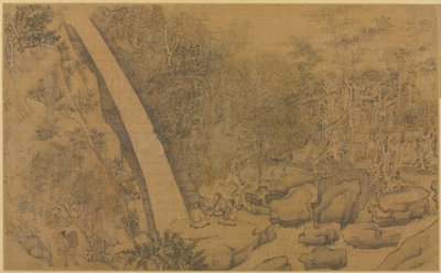 Obydlí v Longmian Sleeping Dragon Mountains, 1100-1200. od Li Gonglin