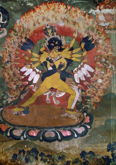 Starověké nástěnné malby z lamaistického kláštera Hemis, Ladakh, Indie od Unbekannt Unbekannt
