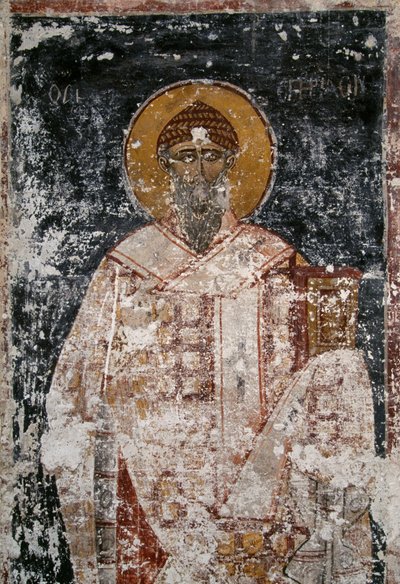 Apoštol, freska v byzantském kostele svatých apoštolů v Agora v Aténách, Řecko od Unbekannt Unbekannt