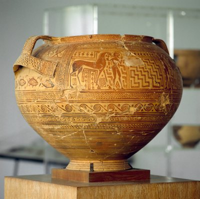 Argive krater s geometrickými dekoracemi, průměr 50 cm, řecká civilizace, 8. století před naším letopočtem od Unbekannt Unbekannt