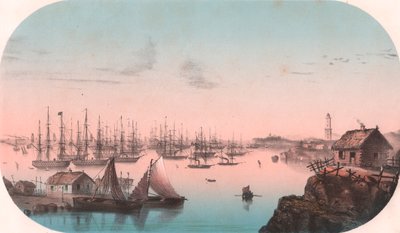 Baltic Fleet v Baro Sund, Finsko, barevná litografie, 29x20 cm, z Episodes de la guerre d