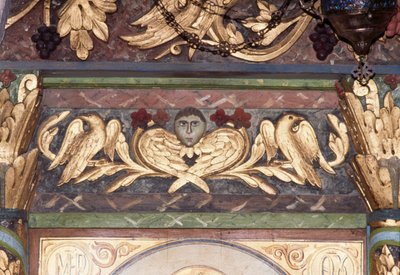 Výzdoba, detail ikonostasu v byzantském kostele svatého Jiří, Anidri, Kréta, Řecko (foto) od Unbekannt Unbekannt