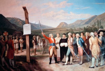 Založení města Ibarrada Cristobalem de Troya v roce 1606, Ekvádor od Unbekannt Unbekannt