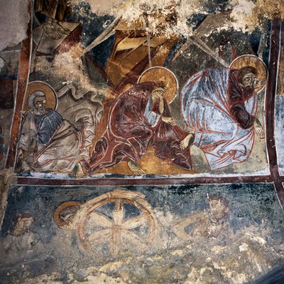 Freska svatých v byzantském kostele Agios Georgios Xifoforos, Apodoulou, Kréta, Řecko (foto) od Unbekannt Unbekannt