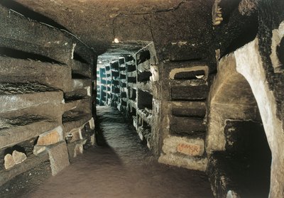 Galerie s hrobkami Loculus (foto) od Unbekannt Unbekannt