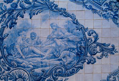 Glazované dlaždice z Paláce hrabat Estoi. Estoi, Portugalsko od Unbekannt Unbekannt