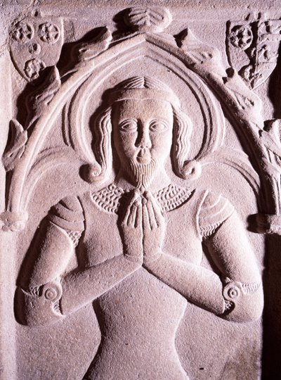 Náhrobek s reliéfní výzdobou, Coetquen Tower, Dinan, Bretaň. Detail. Francie od Unbekannt Unbekannt