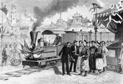 Slavnostní otevření první francouzské železnice v Číně spojující Tianjin s Tangshanem, 20. listopadu od Unbekannt Unbekannt