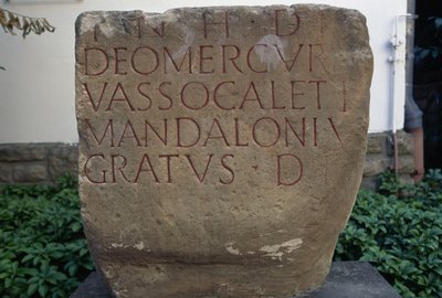 Nápis s věnováním Merkuru, pískovcová deska, Bitburg, Porýní-Falc, Německo, římská civilizace, 2.–3. od Unbekannt Unbekannt