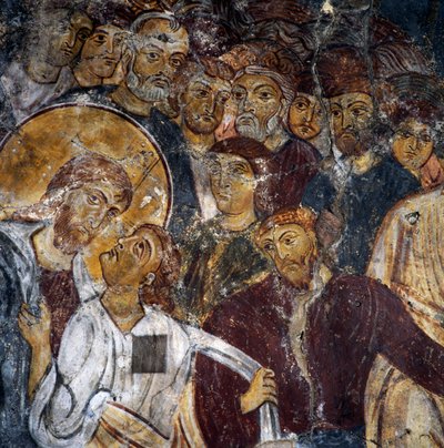 Ježíš a apoštolové, fresky uvnitř kláštera Panagia Antifonitria, Myriokefala, Kréta, Řecko (foto) od Unbekannt Unbekannt