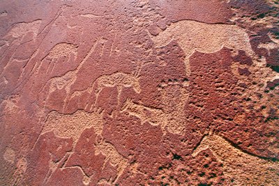 Namibie, Damaraland Wilderness Area, Twyfelfontein, Brandberg Mountains, kamenné rytiny od Unbekannt Unbekannt